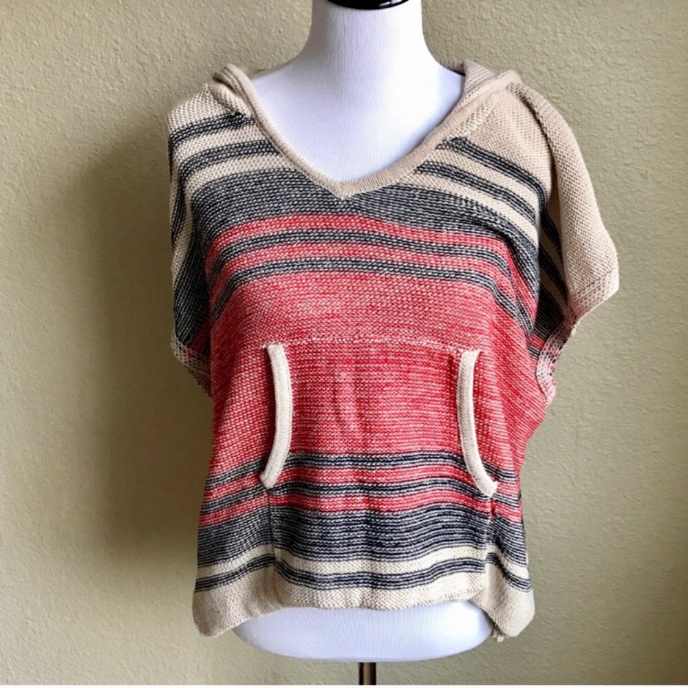 Anthropologie Paper Crane Hooded Sweater Poncho M